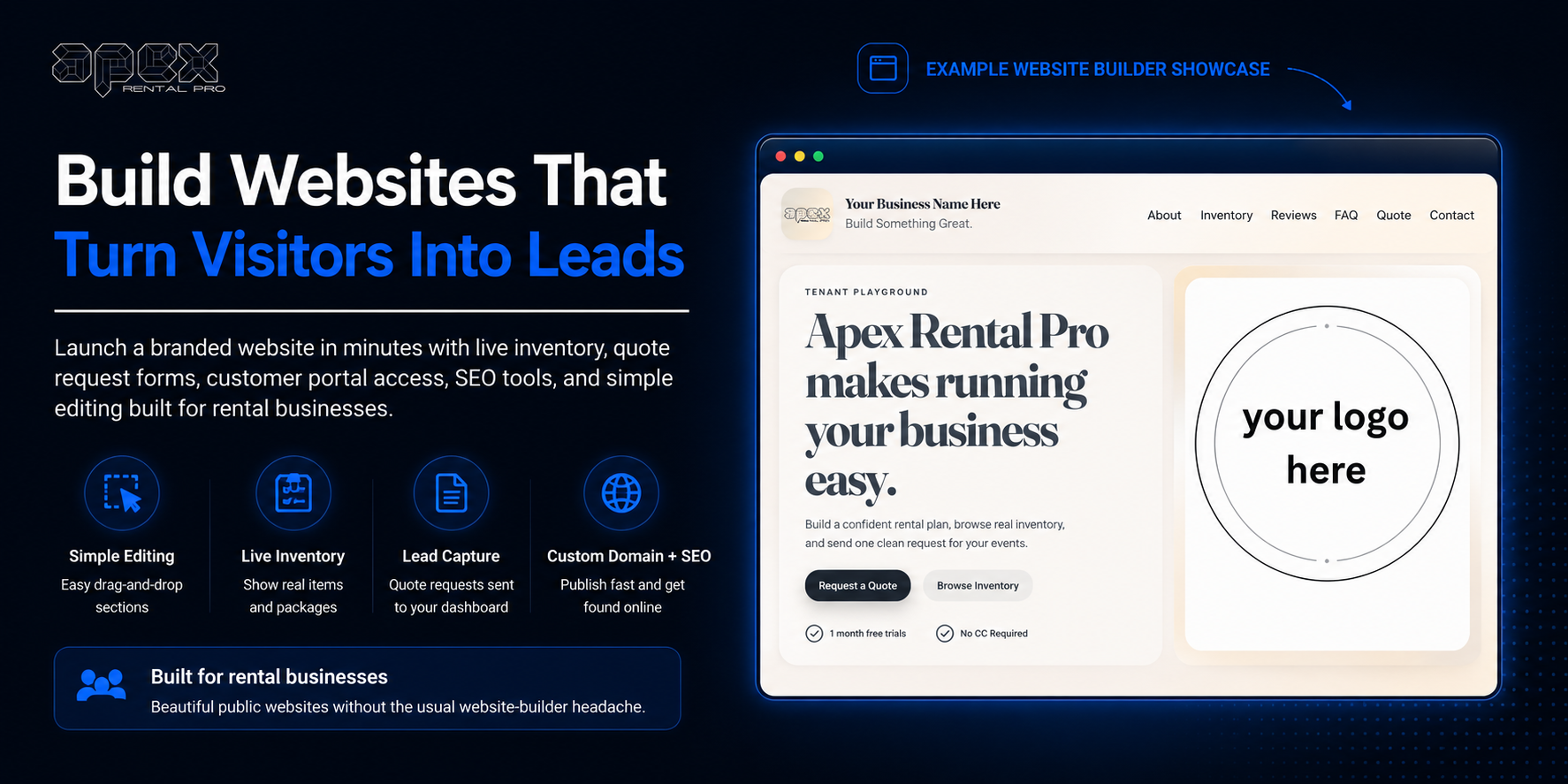 Launch a Rental Website That Sends Quotes Straight Into Your Dashboard